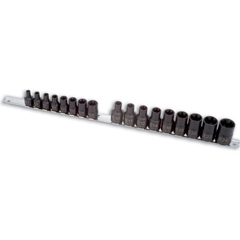 BUSSOLE TORX FEMMINA DA E5 A E24 3/8 E 1/2 17 PEZZI