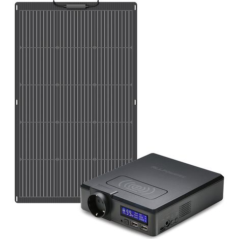 Power Station Solar Generator AC Power Bank 200W 154Wh with 100 W Monocrystalline Solar Panel for Outdoors Camping Travel Emergency Allpowers S200