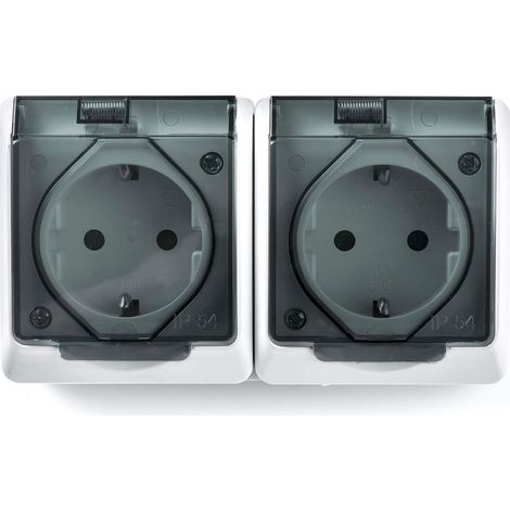 FAMATEL – Doppia base Presa da incasso Serie Pool 54 IP54 Questo prodotto è a prova di acqua Alta tenuta del prodotto Prodotto privo di alogeni Protezione per bambini Alluminio (1/2)