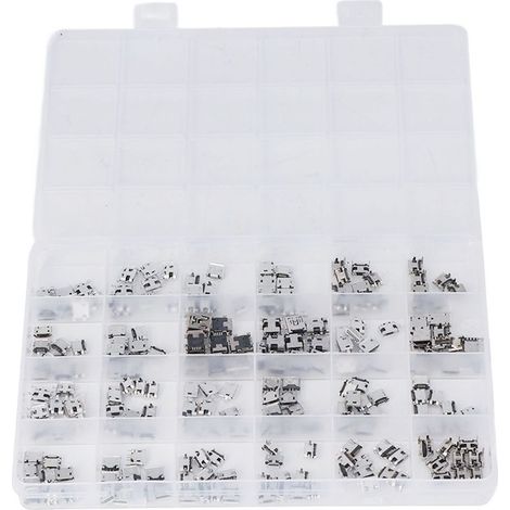 240 Pcs 24 Types Modèles USB souder connecteur,Micro USB Femelle Connecteur a Souder,micro USB souder pour Ordinateurs, téléphones Portables et appareils électroniques (1/5)