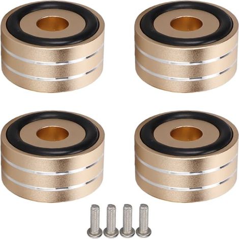 Lot de 4 supports de fixation pour haut-parleurs SP4010, 40 x 20 mm (1,57 x 0,78 po), couleur or, compatibles avec amplificateurs DAC et enregistreurs. (1/5)