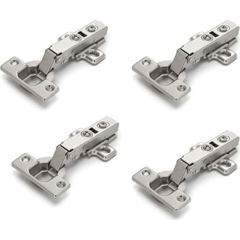 Lot de 4 charnières pour meuble – Acier laminé à froid – Fermeture lente – Angle plié sans fente – Charge jusqu'à 200 000 cycles (1/5)