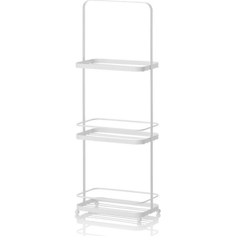 Scaffale organizer da terra WHEELS in metallo bianco (1/2)