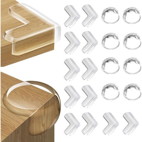 20 protectores de esquinas de mesa para bebés, protectores de esquinas de mesa para muebles de bebé con superpegamento mejorado, para seguridad infantil y seguridad en el hogar.