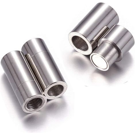 Fermoir Magnetique - Acier Inoxydable 304 - Trou 5 mm - Pour Bracelet Collier Bijoux - Lot de 10 (1/3)