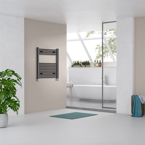 Acezanble 800x500mm(HxW) matt Black Straight Central Heating Towel Rail Heating Towel Radiator (1/5)