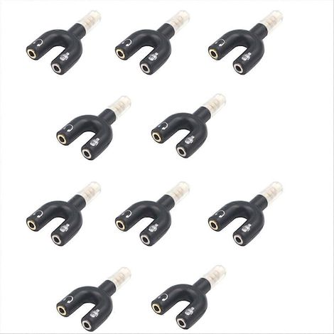 Répartiteur audio 10 prises, adaptateur en U, connecteur rotatif combiné microphone et audio (1/5)