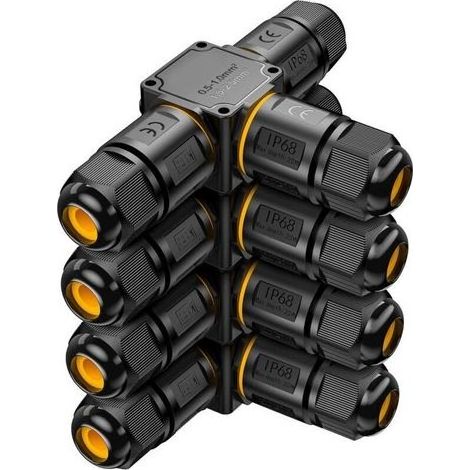 Paryou Connecteurs de câbles étanches IP68 Lot de 4 Boîte de jonction 3 voies pour câbles 6-11mm Résistance UV et étanchéité optimale (1/5)