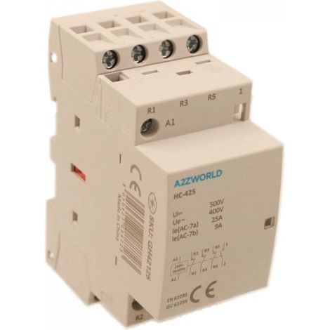 Teleruttore Contattore Modulare AC 4P 2M 1NO+3NC 25A AC 230V IP20 IEC61095 / IEC60947-4-1 HC-425
