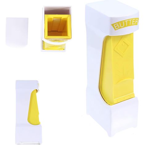 Coupe-beurre Butter Cutte, coupe-beurre simple en un clic - Coupe-beurre et fromage - Distributeur de beurre pour conserver le beurre et préparer du pain, des gâteaux et des biscuits (Jaune) (1/5)