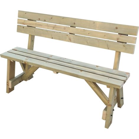 Victoria Garden Fence Bench with Back-rest (6ft, Natural finish)