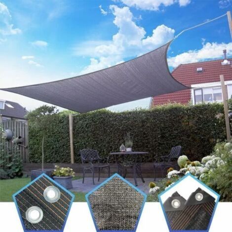 3x6 m Toile Ombrage HDPE Respirant Protection Rayons 90 95% UV pour Jardin Terrasse Filet Protection Solaire Filet (1/4)
