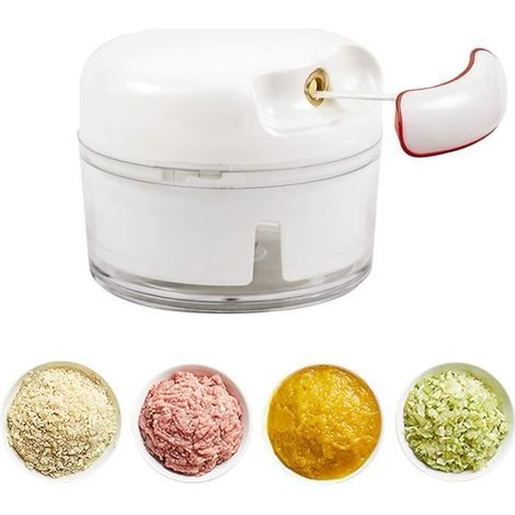 Mini coupe-ail manuel avec cordon de serrage, robuste et durable, Presse-ail portable, Hachoir pour Oignons, Poivrons, ail, (1/4)