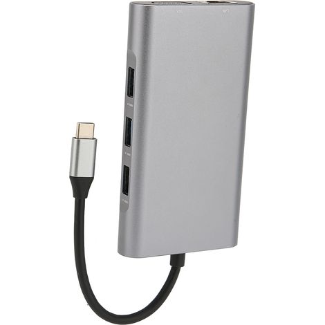 Station d'accueil USB-C 10-en-1 avec ports 4K, charge rapide PD et 3 ports USB, hub multifonction pour ordinateur portable