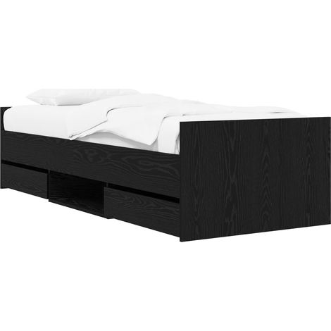 Estructura de cama con cajón Roble Negro Madera de ingeniería vidaXL (1/5)