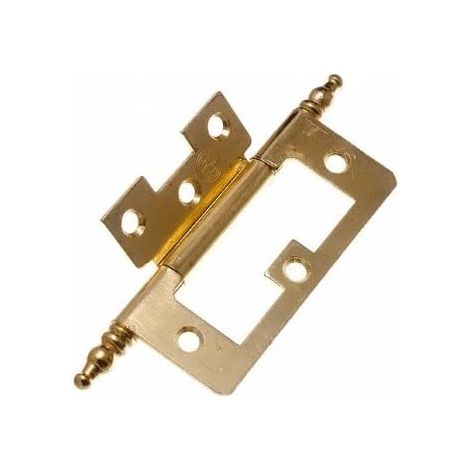 Lot de 5 paires (10 charnières) x 7,6 cm pour porte d'armoire avec embouts – Laiton plaqué EB (1/2)