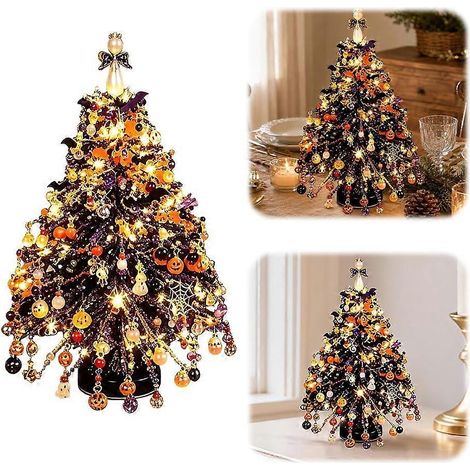 Kit DIY sapin Noël perlé style B, structure métal ange LED illuminé, loisirs créatifs déco mini Noël adulte (1/5)