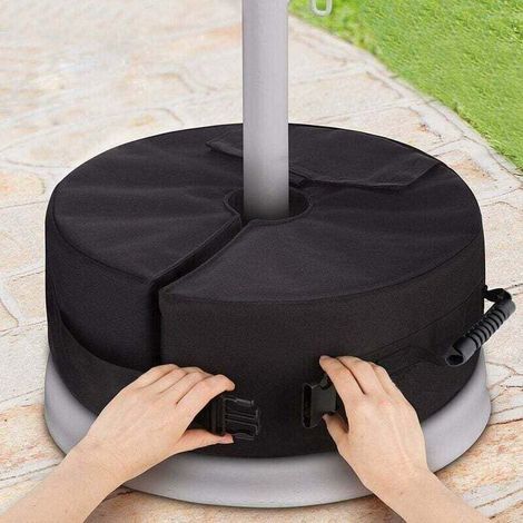 Schirmständer, 46 x 46 x 15 cm, Sandsack, max. 10 cm Schirmauflage, befüllbar mit bis zu 38,5 kg Sand, 600D Oxford-Gewebe, PVC-Verschluss, Sandsack für Schirme (1/5)
