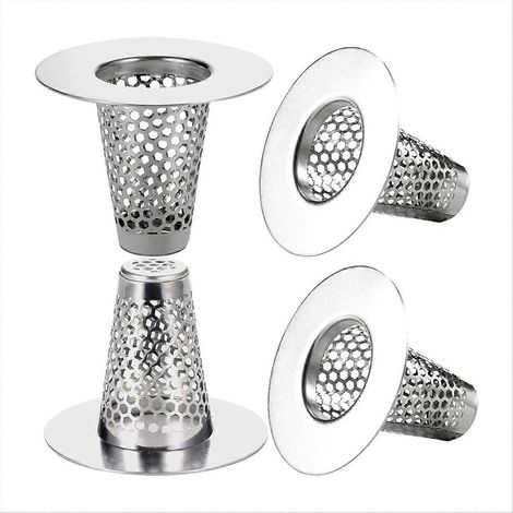 Lot de 4 crépines de bonde pour lavabo de salle de bain, adaptées aux orifices de 3 à 4 cm de diamètre. (1/5)