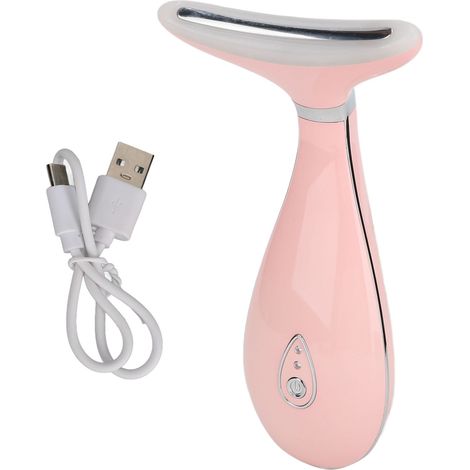 Appareil de Lifting Visage et Cou, Massage Vibrant LED Anti-Rides, Raffermissement Cutané Rose (1/5)