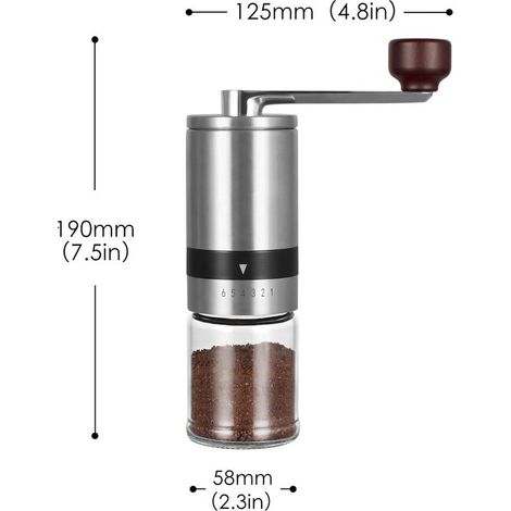 Molinillo de café manual, ajuste externo de la molienda, molinillo de café cónico de cerámica, molienda rápida, portátil, regalo de cumpleaños (1/5)