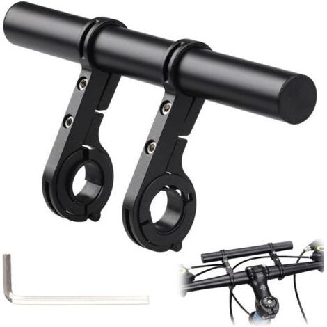 20cm Estensione del Manubrio Bici in Alluminio, Extender Manubrio 25,4 mm-31,8 mm, rastrelliera per Biciclette con Doppia Asta di Prolunga Extender Bar con Chiave Esagonale per ATV Moto Scooter Bici R (1/5)