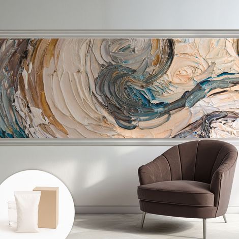Carta Da Parati - Murale Alla Moda Decorazione - Camera Da Letto - Con Colla Gratuita Vortici colorati 250x104 cm (1/5)
