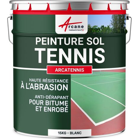 Peinture pour court de tennis, béton, poreux, couleur ligne, rénovation, anti dérapant, salle de sport : Arcatennis - 15 kg (jusqu'à 30 m² en 2 couches) Blanc - ARCANE INDUSTRIES