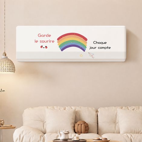 Housse de protection pour climatiseur mural en tissu motif Sourire Arc-en-Ciel réf 1766 120 g – Livraison gratuite
