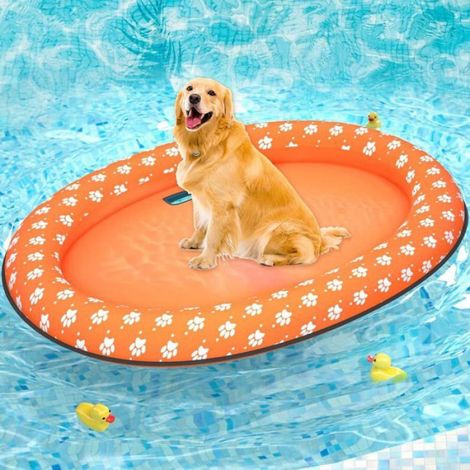 1 Flotteur pour chien, gonflable et pliable, tissu Oxford, pour grands chiens et chats, piscine été (1/5)