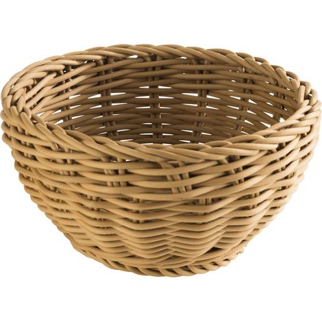 APS "Profi Line" cestino rotondo, cestino in vimini marrone chiaro, cestino in polipropilene, contenitore in vimini, cestino per il pane, cestino per alimenti, diametro Ø 16 cm, altezza 8 cm (1/5)