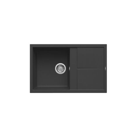 Elleci LGU30040 Unico 300 Lavello 1 Vasca Rettangolare Sopratop Granitek Gocciolatoio Reversibile 79x50 cm colore Nero (1/5)