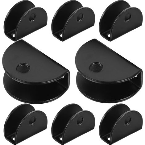 8 Piece Semicircular Adjust Steel Floating Bracket Clamps Black Clips