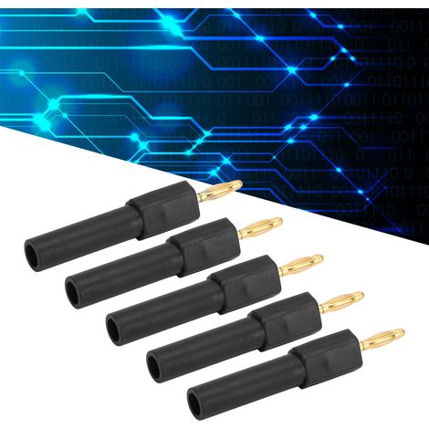 Adaptateur J.20011 2 mm mâle vers 4 mm femelle, fiche banane, vendu par paquets de 5, noir. (1/5)