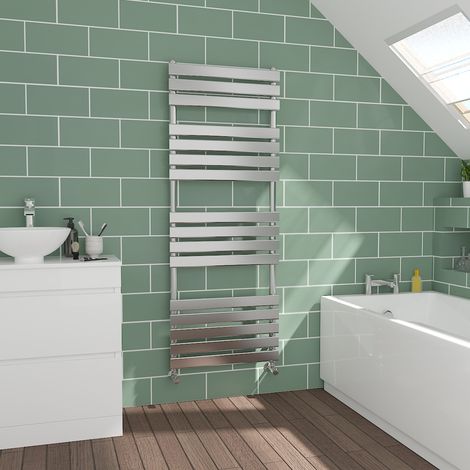 Flat Panel Chrome Towel Radiator Bathroom Heated Rail 1600x600mm (1/5)