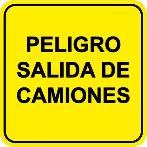 Señal reflexiva reflectante Peligro salida de camiones SEKURECO 60 x 60 cm (1/3)