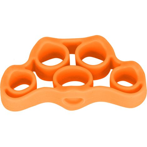 Bague de résistance élastique pour entrainement de force des doigts - Poignées de préhension portables orange - Renforcement musculaire manuel (1/5)