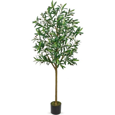 Olivenbaum künstlich Kunstbaum Kunstpflanze Topf Zimmerdeko 150cm (1/5)