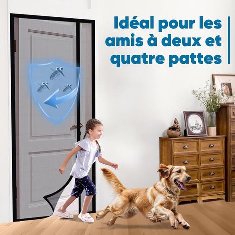 Magnetic Mosquito Net Side Ouverture Rideaux en fibre de verre, Balcon Mosquito Net, Anti Insectes, Installation facile, 150x240cm (1/5)