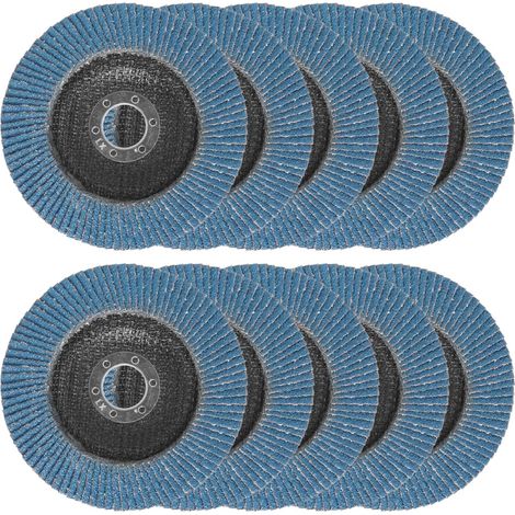 Disques à lamelles 125 mm grain 60, T29, 10 disques abrasifs pour métal (1/5)