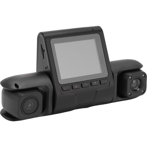 Caméra embarquée 1080p grand angle 3 canaux avec enregistreur de conduite, carte mémoire 32 Go et écran 2 pouces. (1/5)