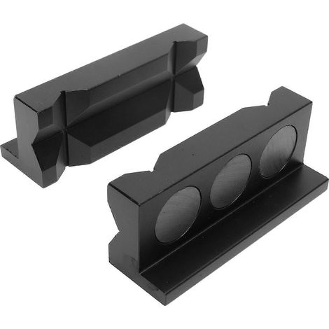 2 Stück Schraubstockbackenpolster aus Aluminiumlegierung, magnetische Schraubstockbackenblock-Klemmeinsatz-Schutzpolster (1/5)
