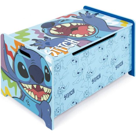 Banc coffre à jouets en bois 62,5x40x37cm – Panneau MDF avec décalcomanie – Verrou de sécurité – Fentes latérales pour transport – Arditex (1/5)