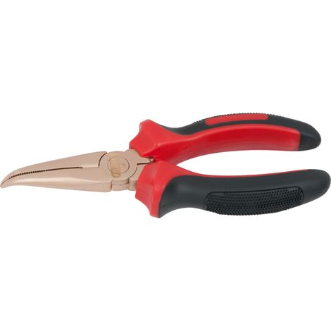 KS Tools - Pince à bec demi-rond coudée BERYLLIUMplus 180mm - 962.0612