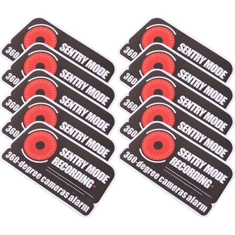 10 Pièces Stickers de Sécurité Voiture Avertissement Caméra Embarquée Anti-vol Autocollants Statique pour Fenêtre Véhicule Protection Surveillance Parking (1/5)