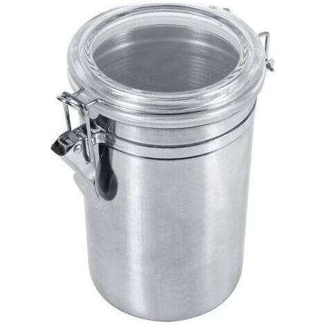 Boîte de conservation alimentaire de cuisine en acier inoxydable, bouteille, pot à sucre, thé, café en grains (XL) (1/5)