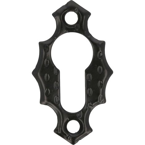 Rosette schmiedeeisernes Design BB PZ Tür-Möbelrosette Schlüsselrosette Schwarz Buntbart (1/5)
