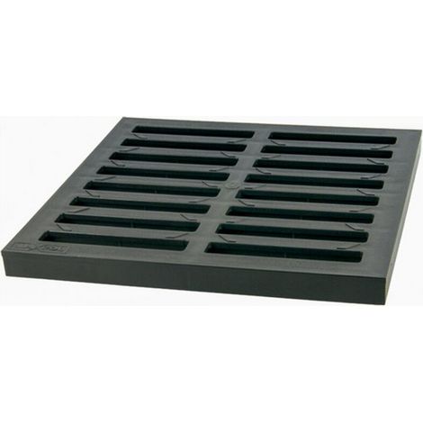 Grille de voirie 300x300mm PVC A15 graphite – Classe de charge 15kN pour voies piétonnes et pistes cyclables