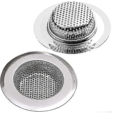 Set mit 2 kleinen (7 cm) Edelstahl-Spülbeckensieben (1/4)