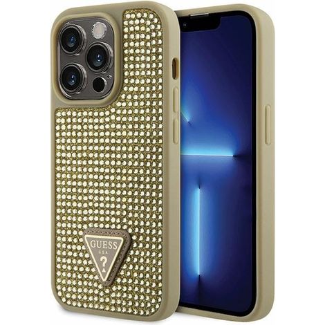 Guess GUHCP14LHDGTPD iPhone 14 Pro 6,1" Gold/Gold Hartschalenetui mit Strassdreieck (1/5)
